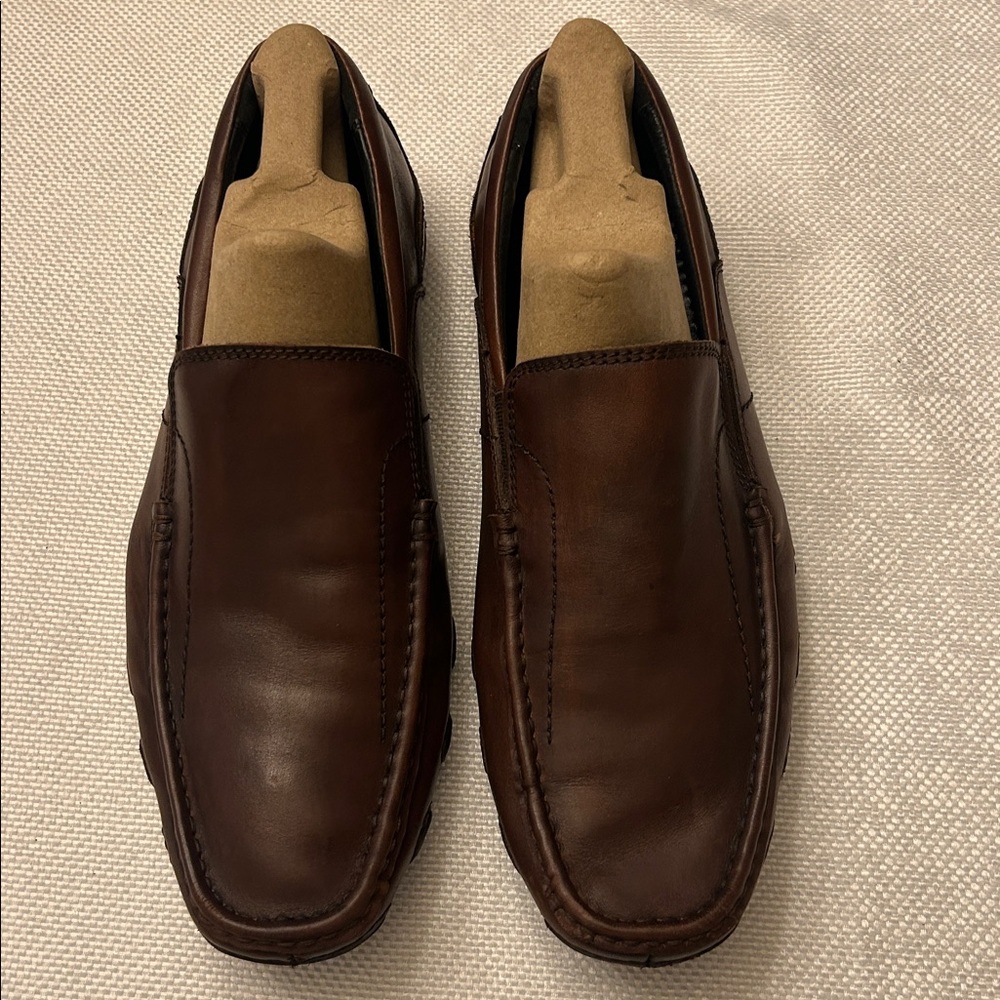 Kenneth Cole Pass the Bar Dark Brown Leather Slip-On Loafers Size 9M